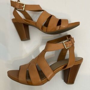 Women's Giani Bernini Baylynn Tan Strappy‎ Heeled Sandals